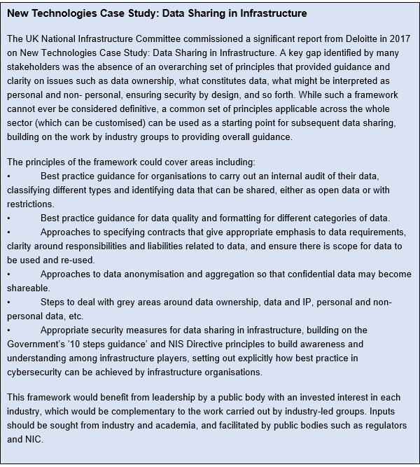 New Technologies Case Study:Data sharing in infrastructure